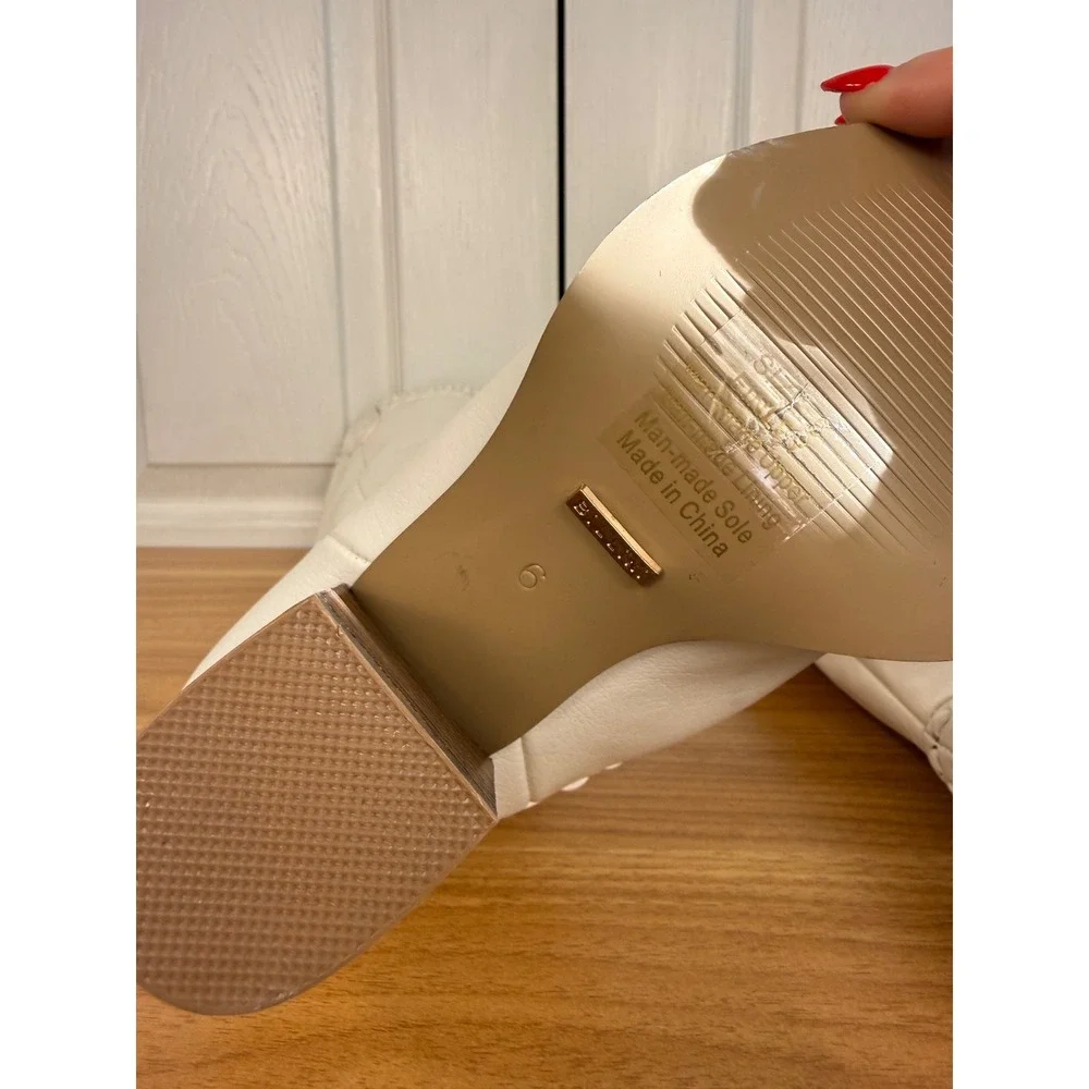 Show Me Your Mumu x Bilini Finley White Whipstitch Western Cowboy Boots Size 6